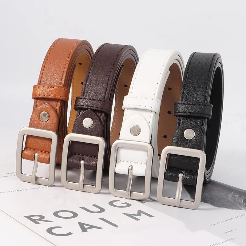 Leather Work Jeans - 【IIOO】1pc Women's Belt Trendy Square Buckle