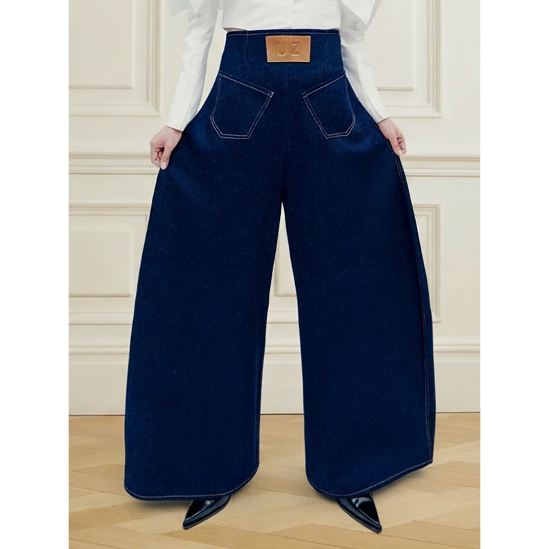 Leather Work Jeans - Tinaa Vintage Blue Women's Jeans 2026
