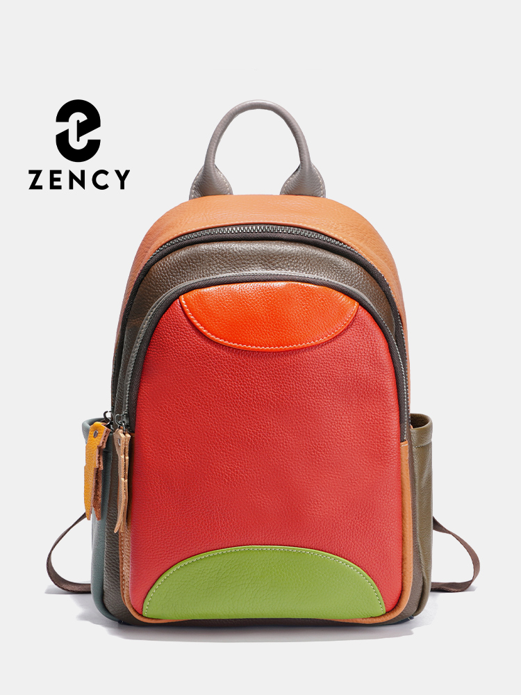 Leather Work Womens Backpack - Zency Women's Genuine Leather Laptop Backpack