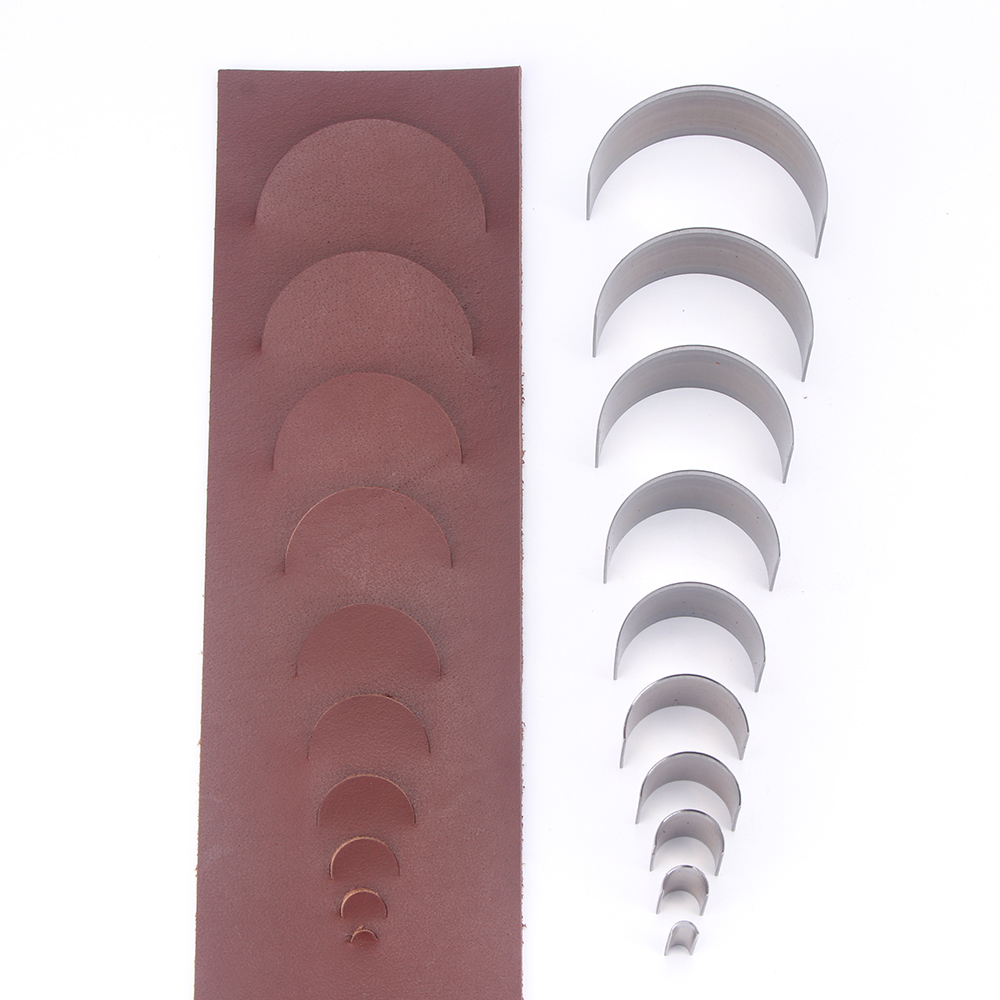 Leatherwork Embossing - 10pc/set Half Circle Punching Die of