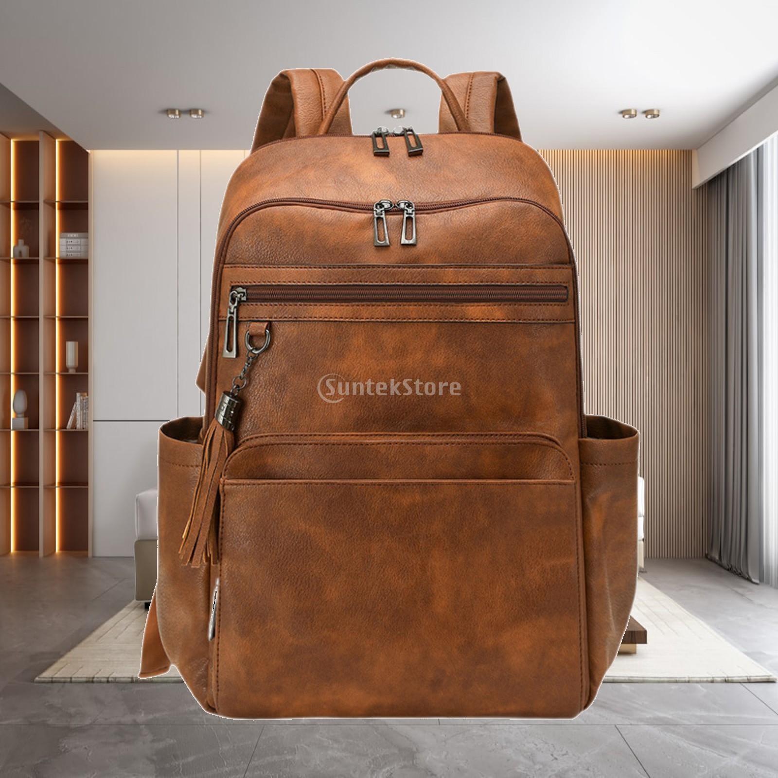 Leather Work Womens Backpack - Premium PU Leather Womens Travel Bag