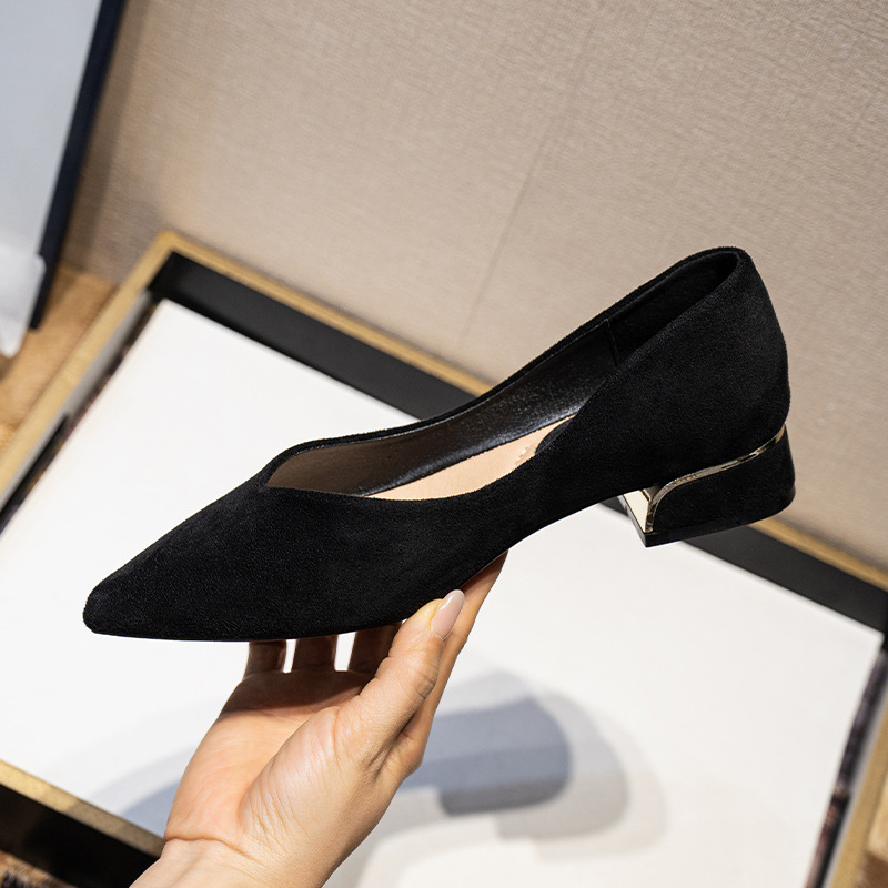Women's Pointed Toe Simple Chu - đánh giá và giá Leather Work Heels