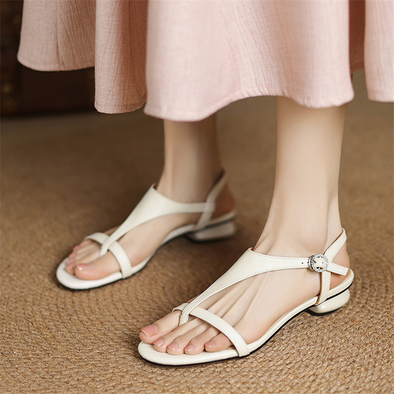 New Summer Sandals Split Leath - đánh giá và giá Leather Work Heels
