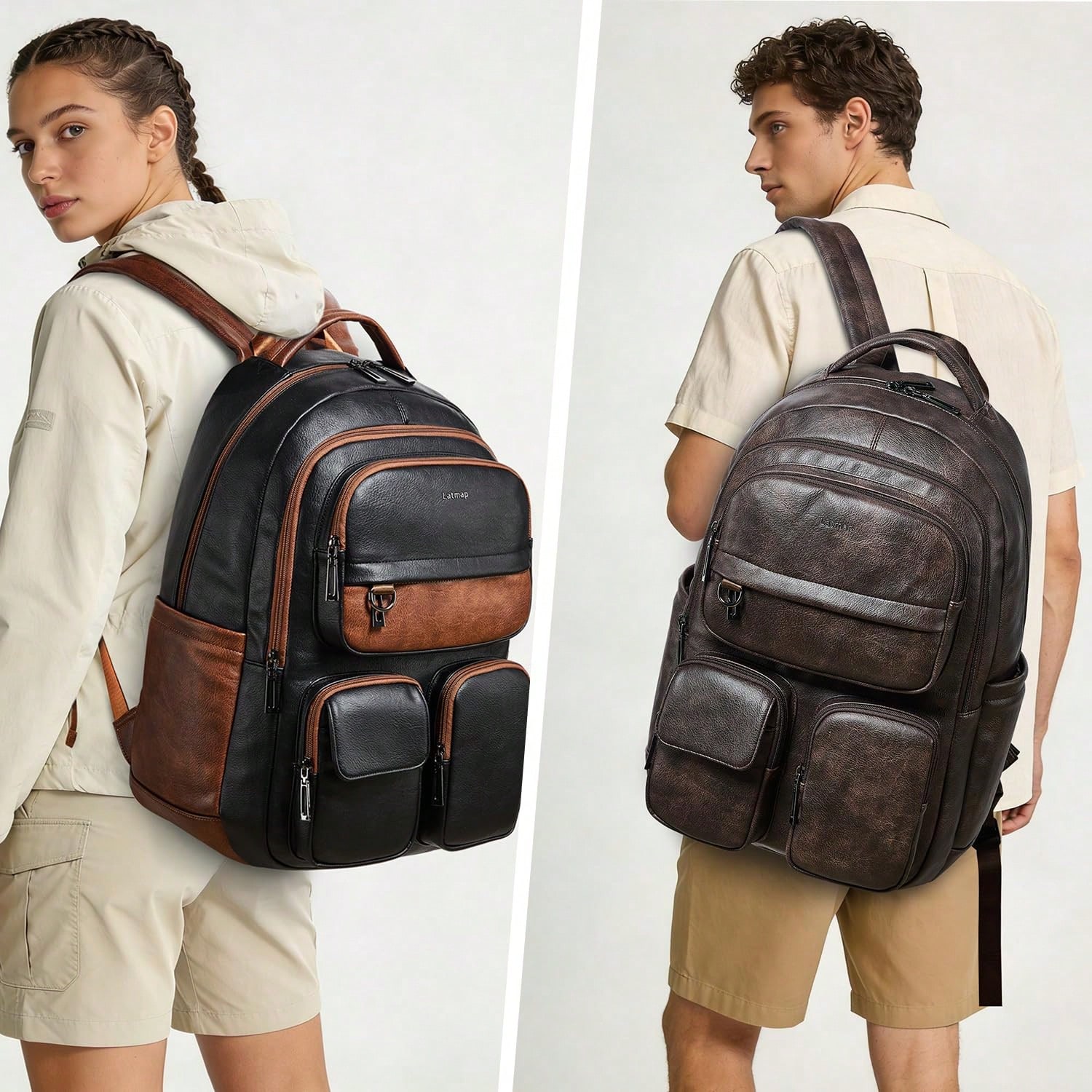 LATMAP Vegan Leather Backpack  - đánh giá và giá Leather Work Womens Backpack