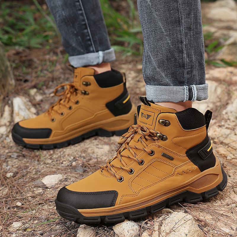 New Autumn Men's Boots Fashion - đánh giá và giá Leather Work Fabric