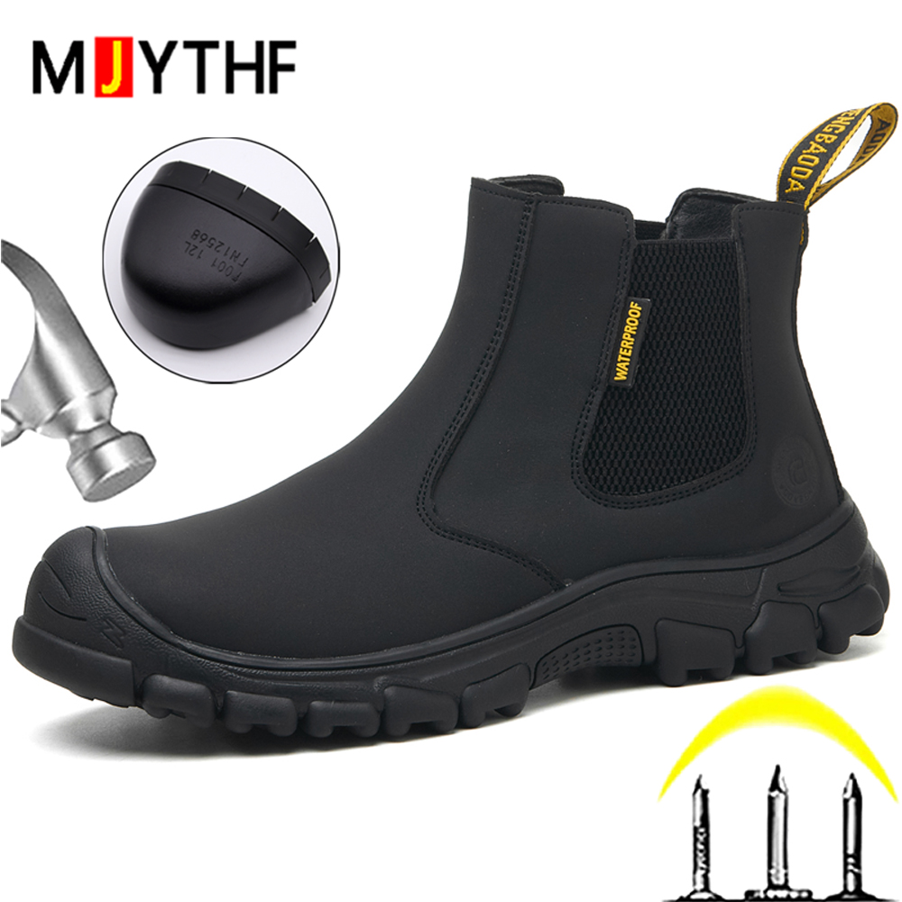 Waterproof Work Boots Men Punc - đánh giá và giá Leather Work Fabric