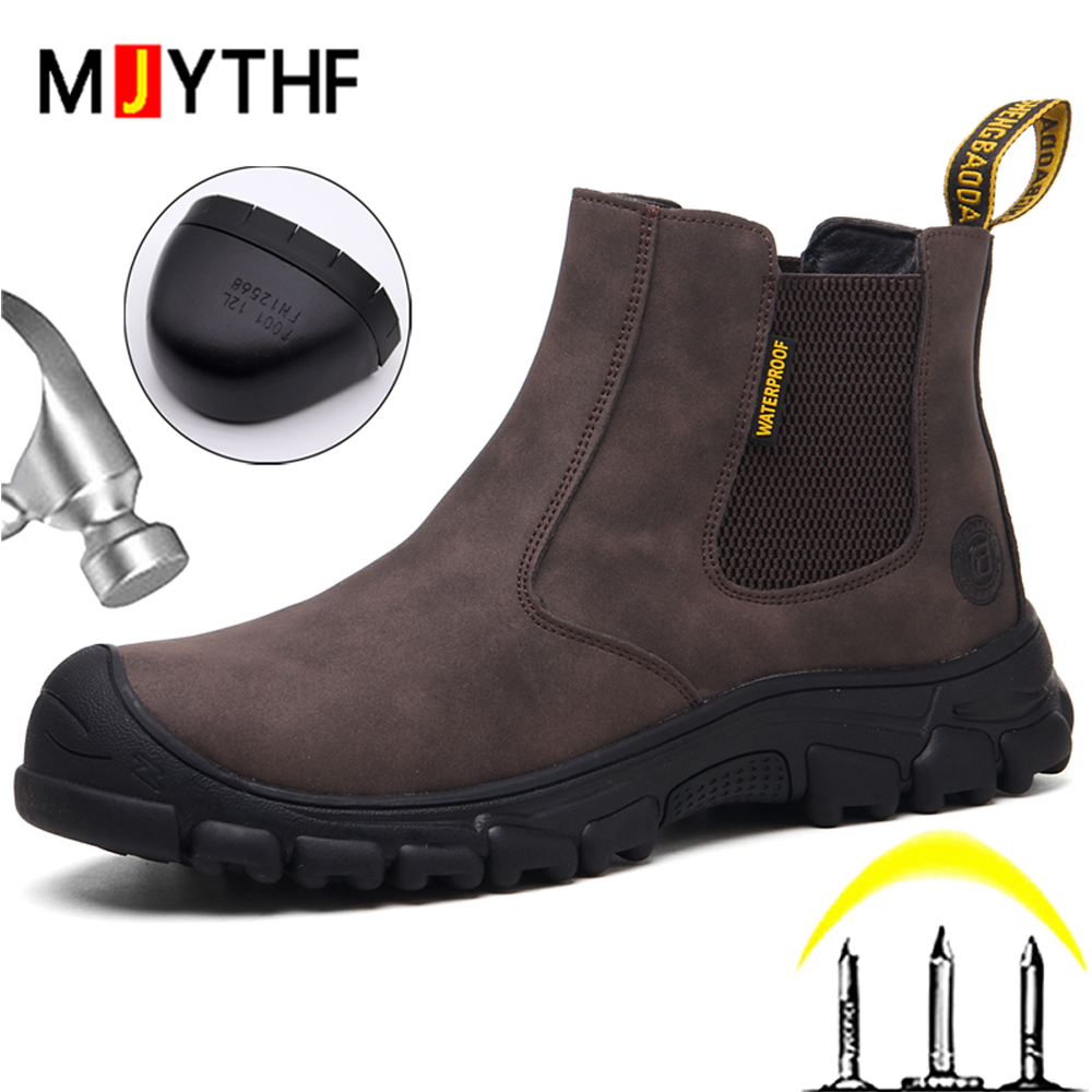 Waterproof Work Boots Men Punc - đánh giá và giá Leather Work Fabric