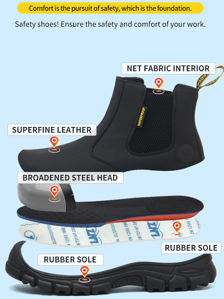 Waterproof Work Boots Men Punc - đánh giá và giá Leather Work Fabric