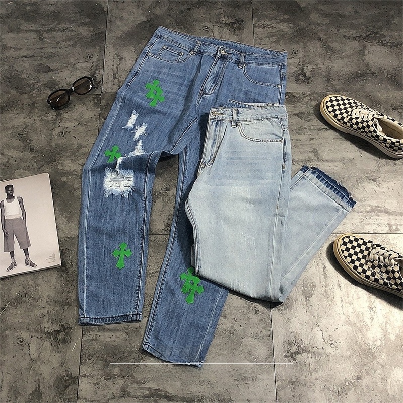 Street Sle Ripped Denim Jeans  - đánh giá và giá Leather Work Jeans