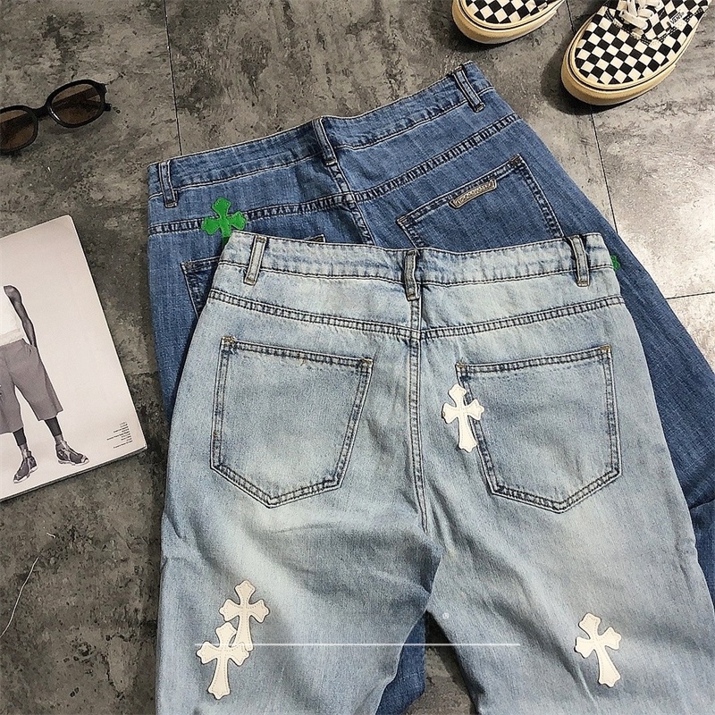 Street Sle Ripped Denim Jeans  - đánh giá và giá Leather Work Jeans
