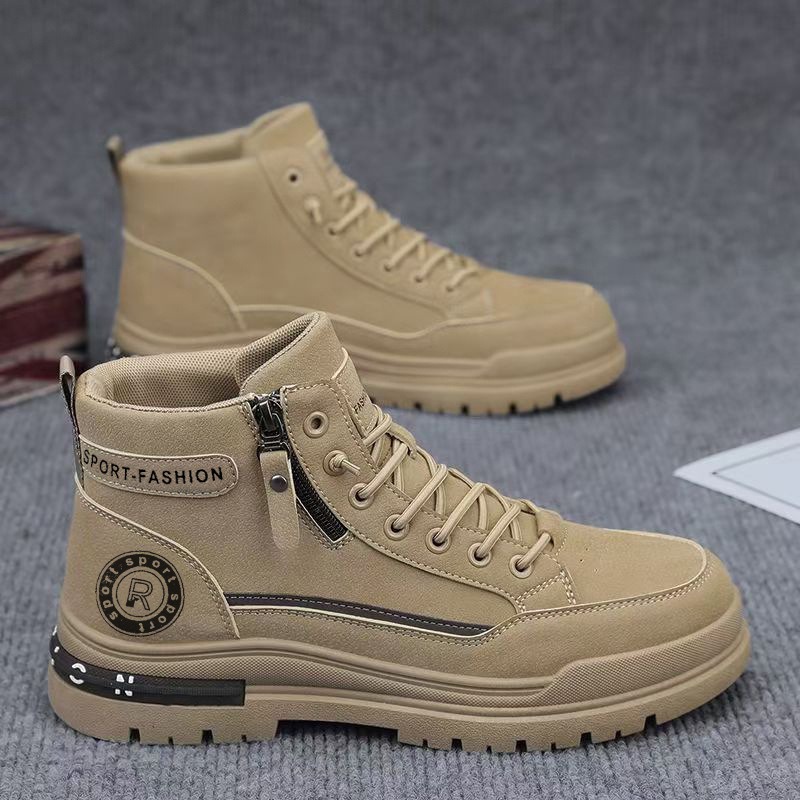 Men Retro High Top Work Boots  - đánh giá và giá Leather Work Fabric