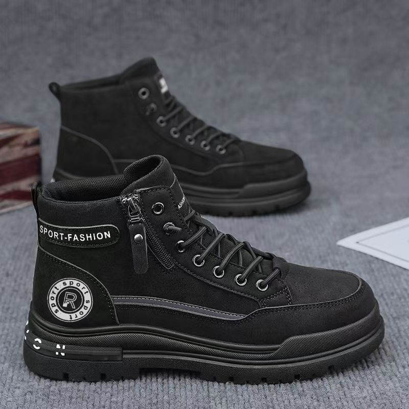 Men Retro High Top Work Boots  - đánh giá và giá Leather Work Fabric