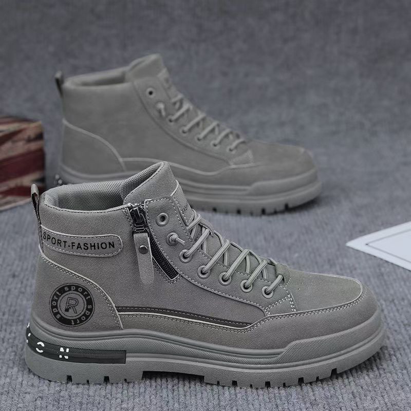 Men Retro High Top Work Boots  - đánh giá và giá Leather Work Fabric