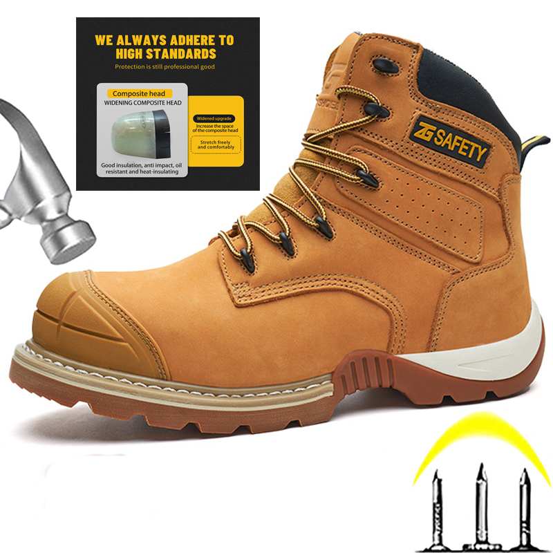 Cowhide Work Boots Genuine Lea - đánh giá và giá Leather Work Fabric