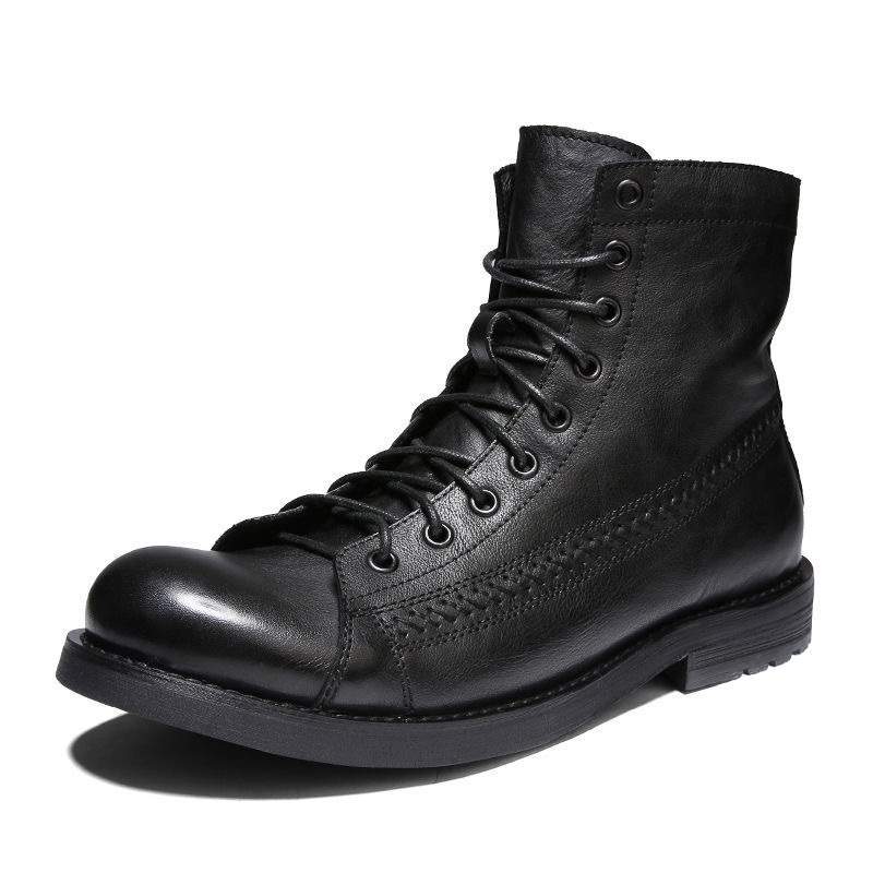 Mens Ankle Boots Classic Handm - đánh giá và giá Leather Work Fabric