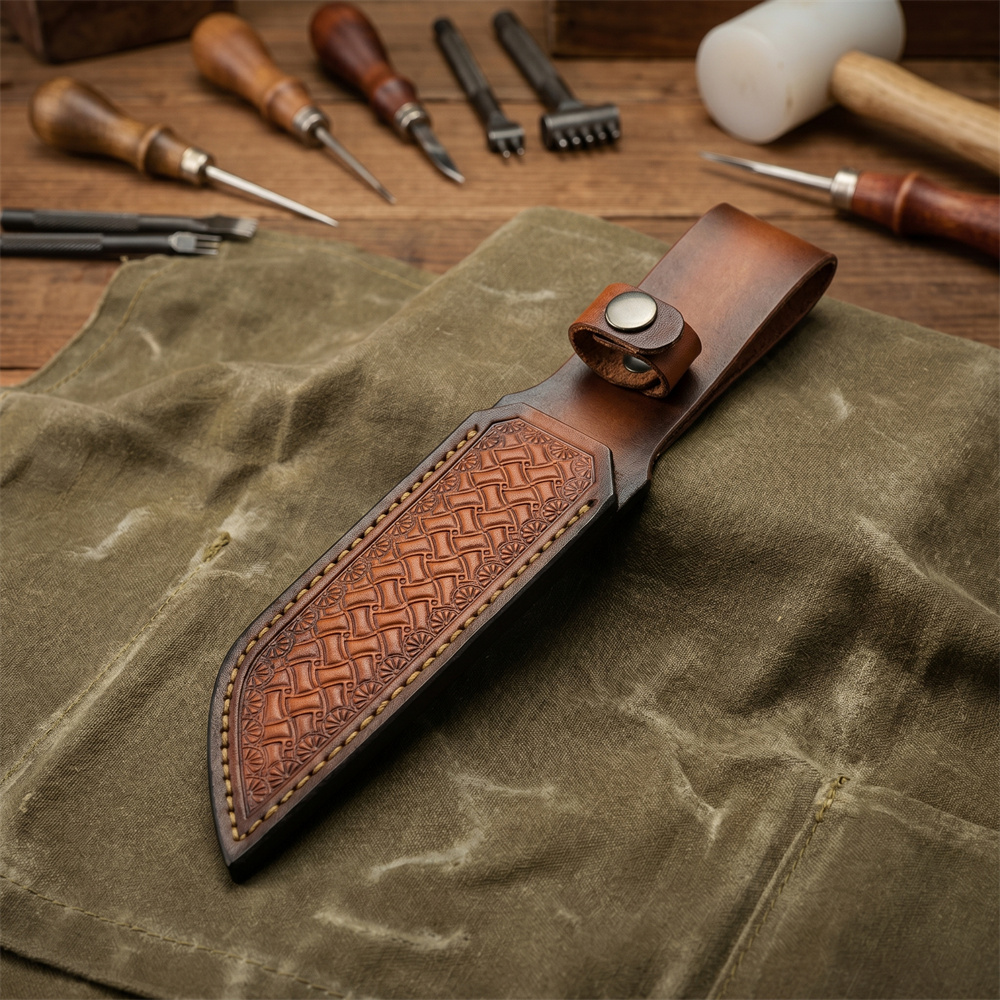 Brown Hand-embossed Leather Fi - đánh giá và giá Leatherwork Embossing